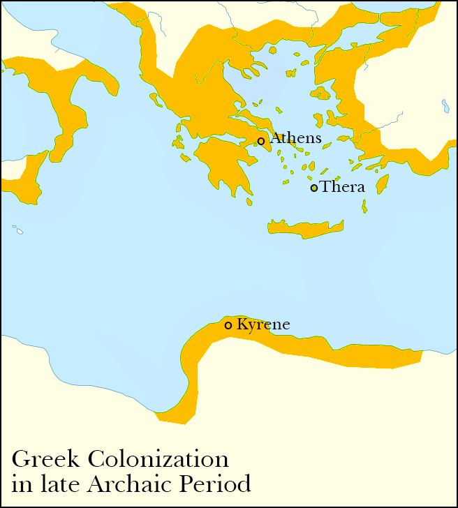 Map of the Greek colonization in late Archaic period