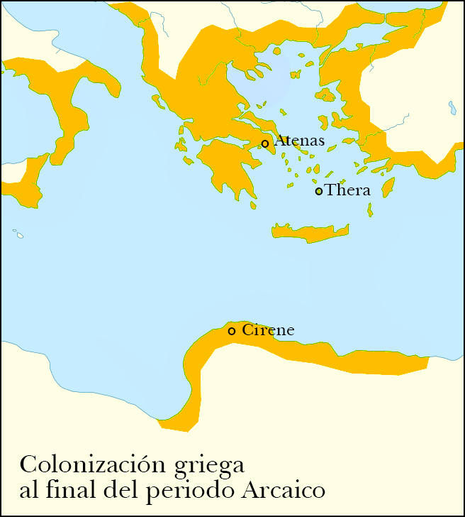 Colonizaci'on griega al final del periodo Arcaico